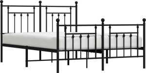 vidaXL vidaXL Metalowa rama łóżka z wezgłowiem i zanóżkiem, czarna, 150x200cm 5