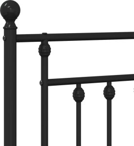 vidaXL vidaXL Metalowa rama łóżka z wezgłowiem i zanóżkiem, czarna, 150x200cm 9