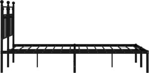 vidaXL vidaXL Metalowa rama łóżka z wezgłowiem, czarna, 150x200 cm 7