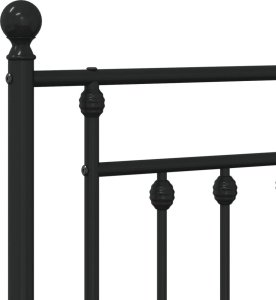 vidaXL vidaXL Metalowa rama łóżka z wezgłowiem, czarna, 150x200 cm 9