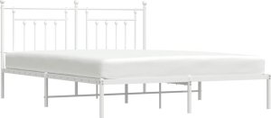 vidaXL vidaXL Metalowa rama łóżka z wezgłowiem, biała, 183x213 cm 4