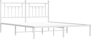 vidaXL vidaXL Metalowa rama łóżka z wezgłowiem, biała, 183x213 cm 5
