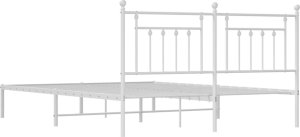 vidaXL vidaXL Metalowa rama łóżka z wezgłowiem, biała, 183x213 cm 8