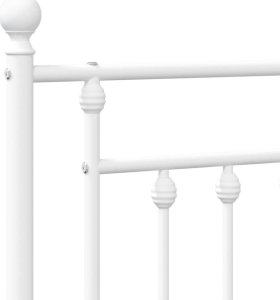 vidaXL vidaXL Metalowa rama łóżka z wezgłowiem, biała, 183x213 cm 9