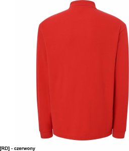 JHK PORA210LS - polo męskie długi rękaw, dwa guziki, boczne rozcięcia, dłuższe na pleach, 100% bawełna 200 - 210g - czerwony 4XL 2