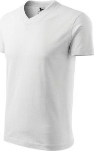 MALFINI V-neck 102 - ADLER - Koszulka unisex, 160 g/m2 - biały M 1