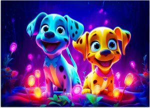 Artgeist Fototapeta, Urocze psy kreskówka (Rozmiar 150x105) 3