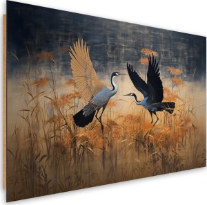 Feeby Obraz Deco Panel,  Żuraw Ptaki Abstrakcja (Rozmiar 60x40) 1