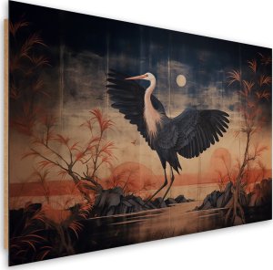 Feeby Obraz Deco Panel,  Żuraw Natura Orientalny (Rozmiar 90x60) 1