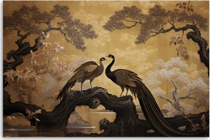 Feeby Obraz Deco Panel,  Pawie Drzewo Bonsai (Rozmiar 100x70) 3