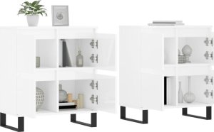 vidaXL vidaXL Szafki, 2 szt., białe z połyskiem, materiał drewnopochodny 3