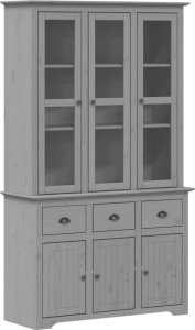 vidaXL vidaXL Kredens BODO, szary, 115,5x43x200,5 cm, lite drewno sosnowe 2