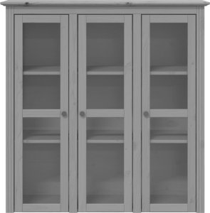 vidaXL vidaXL Kredens BODO, szary, 115,5x43x200,5 cm, lite drewno sosnowe 4