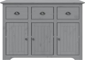 vidaXL vidaXL Kredens BODO, szary, 115,5x43x200,5 cm, lite drewno sosnowe 8