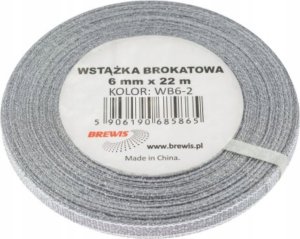 Dekoracja świąteczna Teka Wst±żka brokatowa srebrna 6mmx22m 1