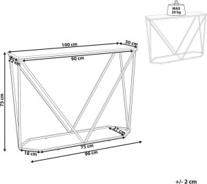 Beliani Konsola efekt marmuru biało-złota HAZEN 6