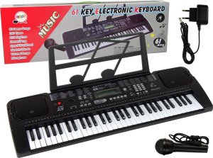 LeanToys Keyboard Z Mikrofonem Instrument Muzyczny Czarny 1