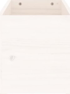 vidaXL vidaXL Donica ogrodowa, biała, 62x30x38 cm, lite drewno sosnowe 4