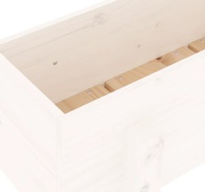 vidaXL vidaXL Donica ogrodowa, biała, 62x30x38 cm, lite drewno sosnowe 7