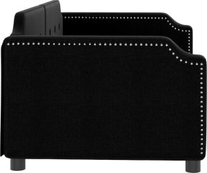 vidaXL vidaXL Sofa z funkcją spania, czarna, 80x200 cm, obita tkaniną 4