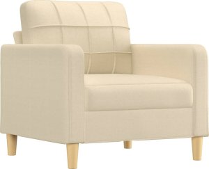 vidaXL vidaXL Fotel z podnóżkiem, kremowy, 60 cm, obity tkaniną 4