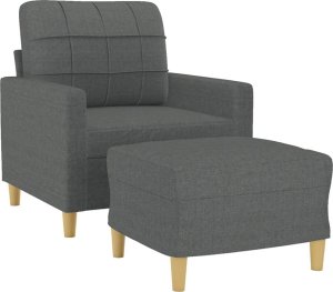 vidaXL vidaXL Fotel z podnóżkiem, ciemnoszary, 60 cm, obity tkaniną 3