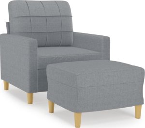 vidaXL vidaXL Fotel z podnóżkiem, jasnoszary, 60 cm, obity tkaniną 2