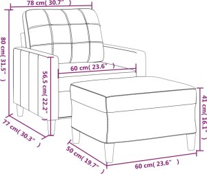 vidaXL vidaXL Fotel z podnóżkiem, jasnoszary, 60 cm, obity tkaniną 7