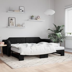 vidaXL vidaXL Sofa rozsuwana, czarna, 90x200 cm, tkanina 1