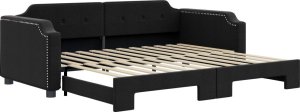 vidaXL vidaXL Sofa rozsuwana, czarna, 90x200 cm, tkanina 2