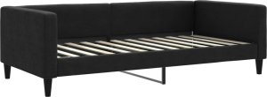 vidaXL vidaXL Sofa z materacem do spania, czarna, 100x200 cm, tkanina 3