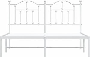 vidaXL vidaXL Metalowa rama łóżka z wezgłowiem biała, 140x200 cm 5