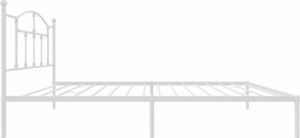 vidaXL vidaXL Metalowa rama łóżka z wezgłowiem, biała, 107x203 cm 6