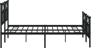 vidaXL vidaXL Metalowa rama łóżka z wezgłowiem i zanóżkiem, czarna, 135x190cm 6