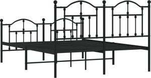 vidaXL vidaXL Metalowa rama łóżka z wezgłowiem i zanóżkiem, czarna, 135x190cm 7