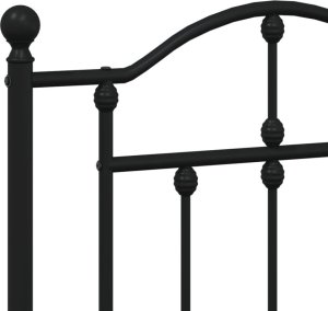 vidaXL vidaXL Metalowa rama łóżka z wezgłowiem i zanóżkiem, czarna, 135x190cm 8