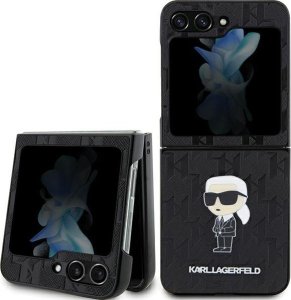 Karl Lagerfeld Karl Lagerfeld KLHCZF5SAPKINPK Z Flip5 F731 hardcase czarny/black Saffiano Monogram Ikonik Pin 1