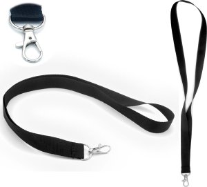 Stamal Smycz 20sztuk do identyfikatora 90cm karabińczyk czarna 2