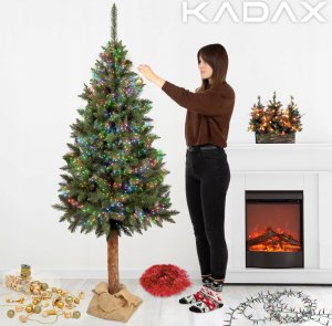Kadax Choinka sztuczna 220 cm Świerk Na Pniu Naturalny 13