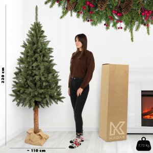 Kadax Choinka sztuczna 220 cm Świerk Na Pniu Naturalny 14