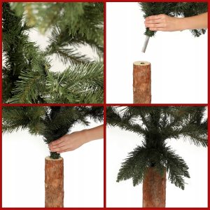 Kadax Choinka sztuczna 220 cm Świerk Na Pniu Naturalny 9