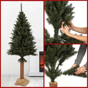 Kadax Choinka sztuczna 220 cm Świerk Na Pniu Naturalny 10