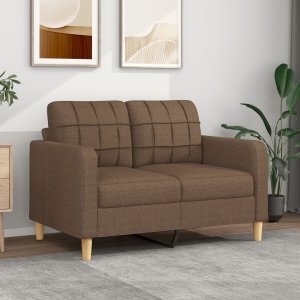 vidaXL vidaXL Sofa 2-osobowa, brązowa, 120 cm, tapicerowana tkaniną 1