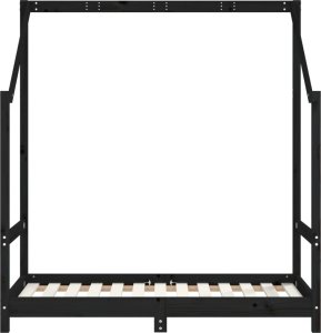 vidaXL vidaXL Rama łóżka dziecięcego, czarna, 70x140 cm, drewno sosnowe 4