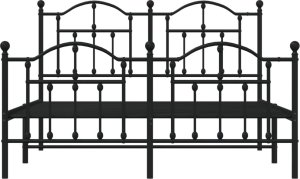 vidaXL vidaXL Metalowa rama łóżka z wezgłowiem i zanóżkiem, czarna, 150x200cm 5