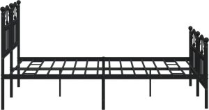 vidaXL vidaXL Metalowa rama łóżka z wezgłowiem i zanóżkiem, czarna, 150x200cm 6