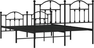 vidaXL vidaXL Metalowa rama łóżka z wezgłowiem i zanóżkiem, czarna, 150x200cm 7
