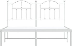 vidaXL vidaXL Metalowa rama łóżka z wezgłowiem, biała, 150x200 cm 5