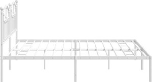 vidaXL vidaXL Metalowa rama łóżka z wezgłowiem, biała, 200x200 cm 6