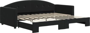 vidaXL vidaXL Sofa rozsuwana, czarna, 90x200 cm, aksamit 2